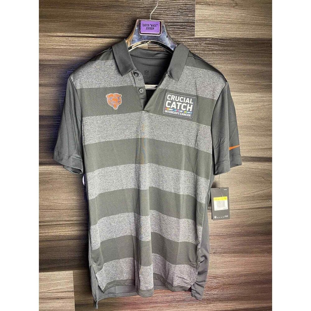 Nike NFL Chicago Bears Crucial Catch Intercept Cancer Polo Sz small AR6788-060